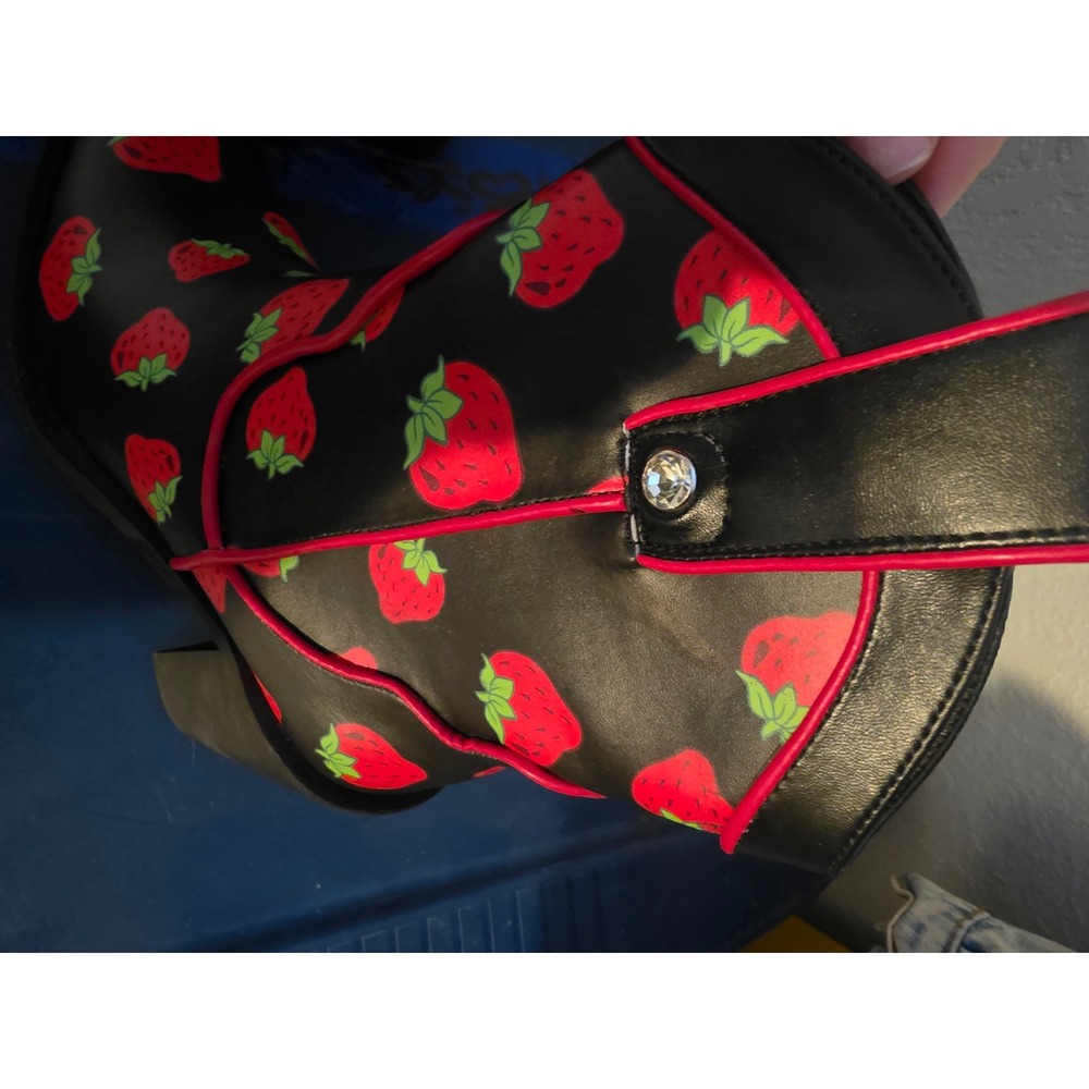 NWOB Dolls Kill x Strawberry Shortcake Meadow Greeting Cowboy Boots Black W8 - Picture 4 of 5